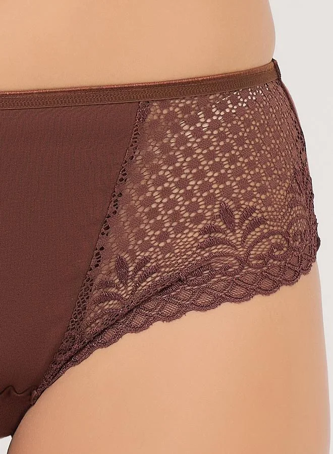 كلوفيا طقم سراويل داخلية هيبستر بتفاصيل دانتيل من 3 قطع